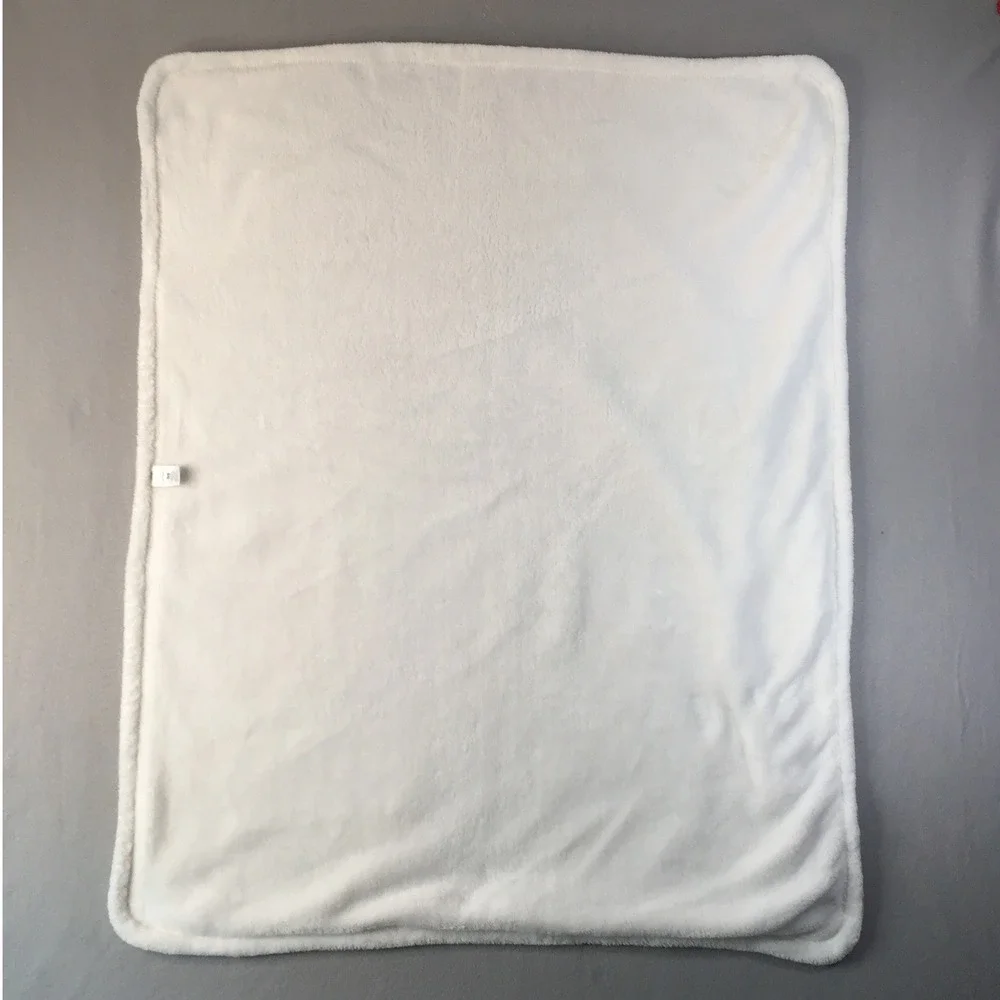 Carters Baby Blanket White Animal Print Elephant Whale Kangaroo Fox Fleece 37x30